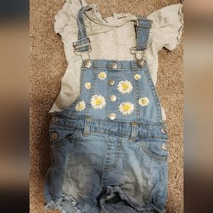 Size 24 months overall shorts outfit